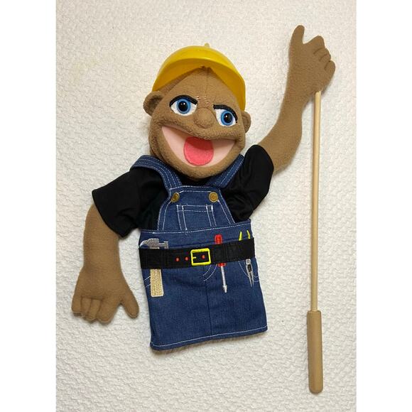 Vintage Melissa and Doug Construction Worker Puppet Toy Arm Rod Harry Beamer - Picture 1 of 11